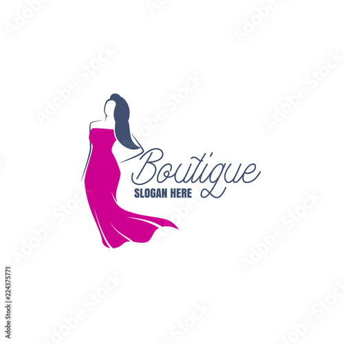boutique logo with text space for your slogan / tagline, vector illustration