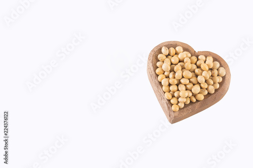 Dry soybeans - Glycine max. Top view