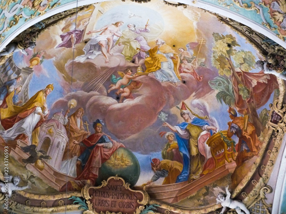 Fresco in St Peter kirche Munchen