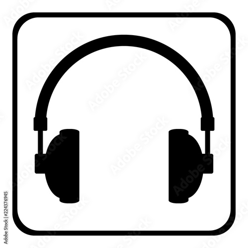 Headphones icon on white.