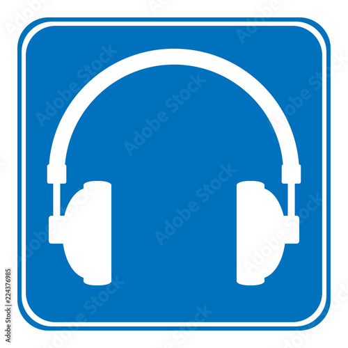 Headphones icon on white.