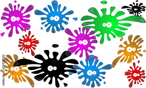 background of multicolored blots