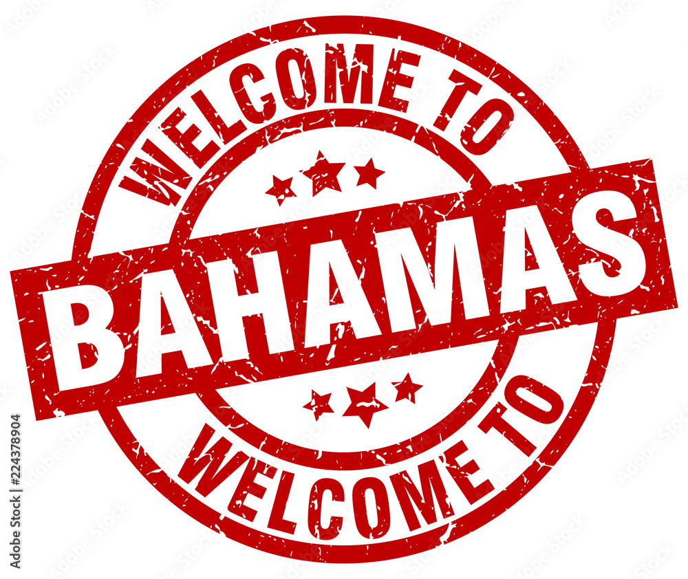 welcome to Bahamas red stamp