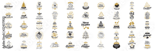 Merry Christmas typography set.