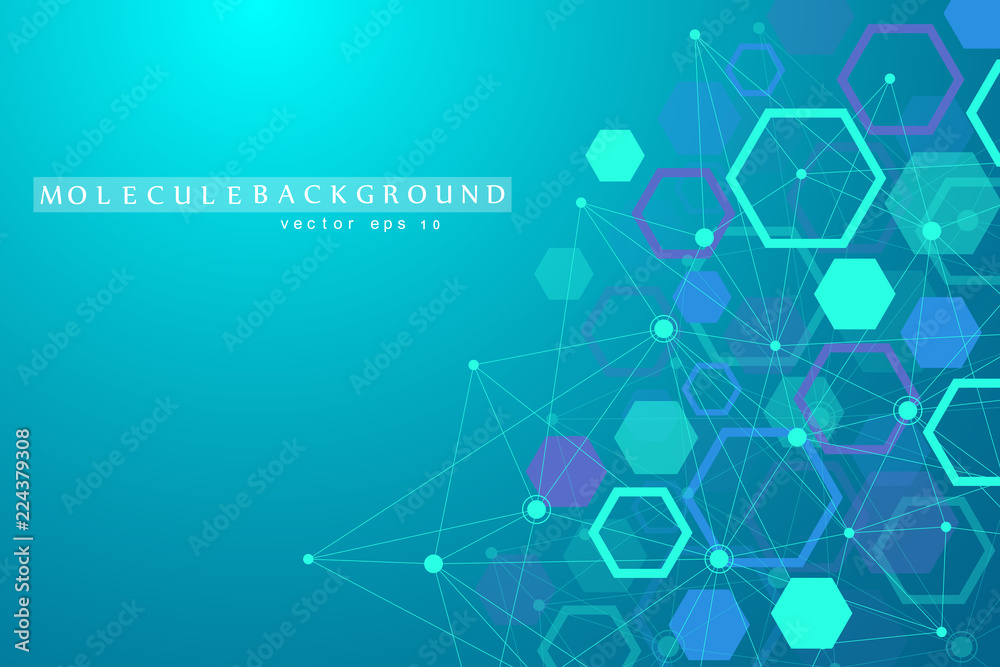 Abstract medical background DNA research hexagonal structure molecule and communication background for medicine, science, technology. Vector illustration. Abstract medical background DNA research hexagonal structure molecule and communication background for medicine, science, technology. Vector illustration.