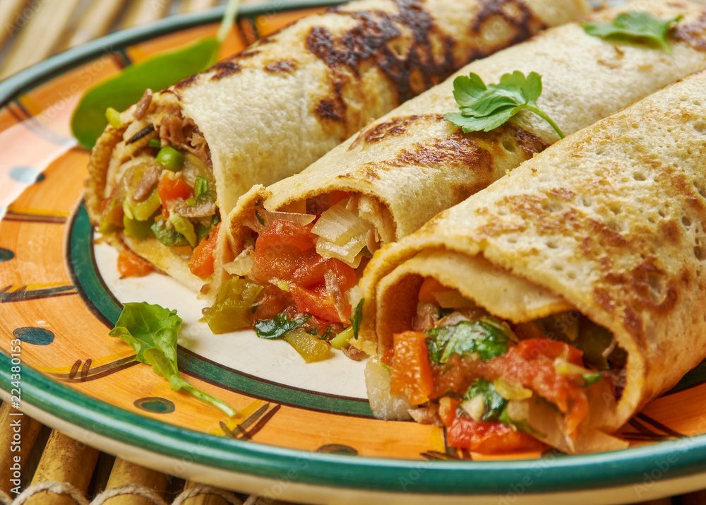 Street Style Veg Schezwan Aloo Frankie Roll Street Style Veg Schezwan Aloo Frankie Roll