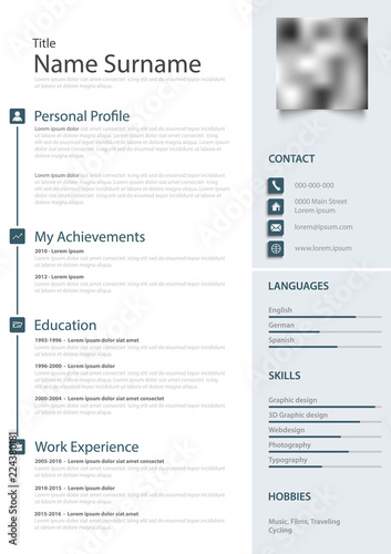 Professional personal resume cv in the light blue design