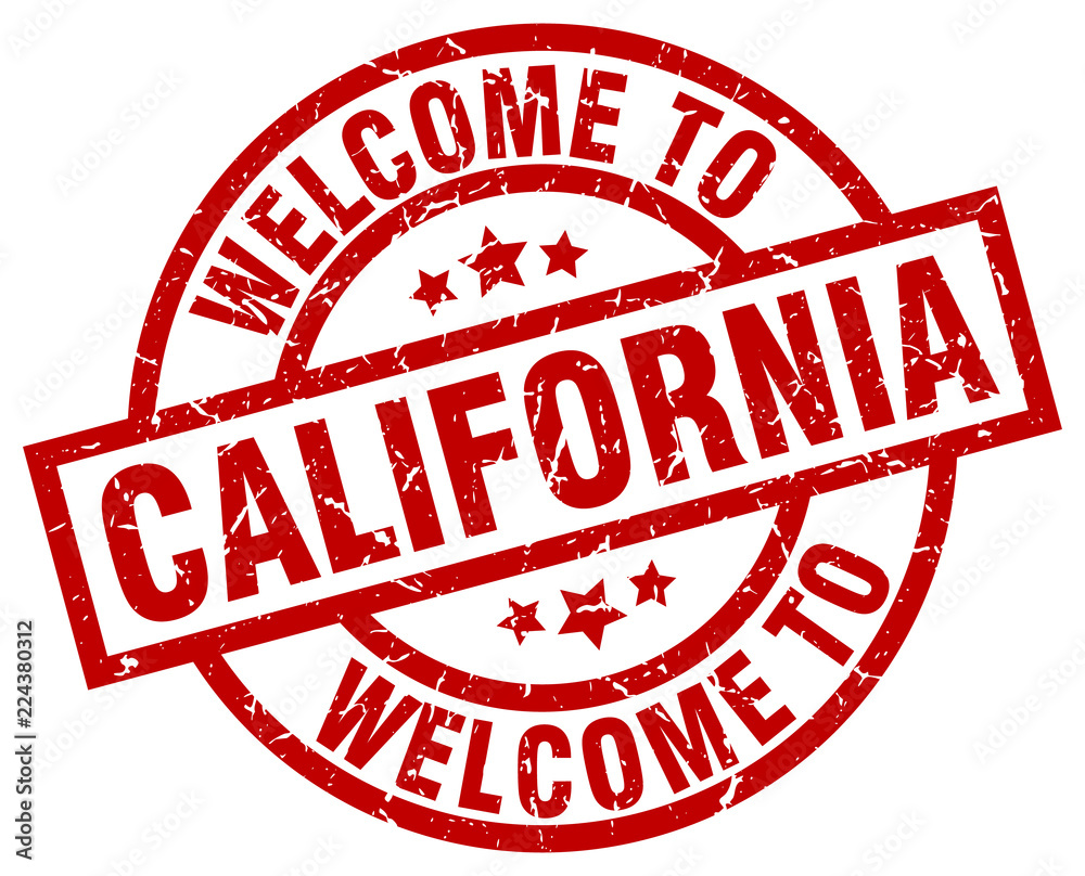 welcome to California red stamp welcome to California red stamp