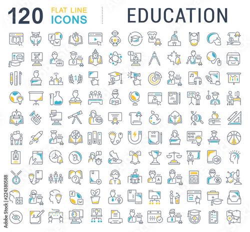 Set Vector Line Icons of Education. photo