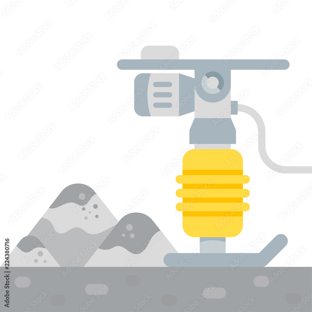 Vector illustration of the Vibratory Rammer Vector illustration of the Vibratory Rammer