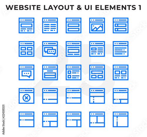 Dashed Outline Icons Pack for UI. Pixel perfect thin line vector icon set for web design and website application.