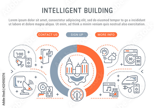 Linear Banner of Intelligent Building.