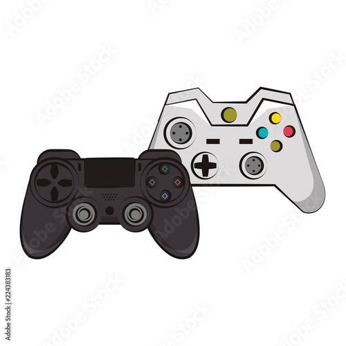 Set of modern gamepads