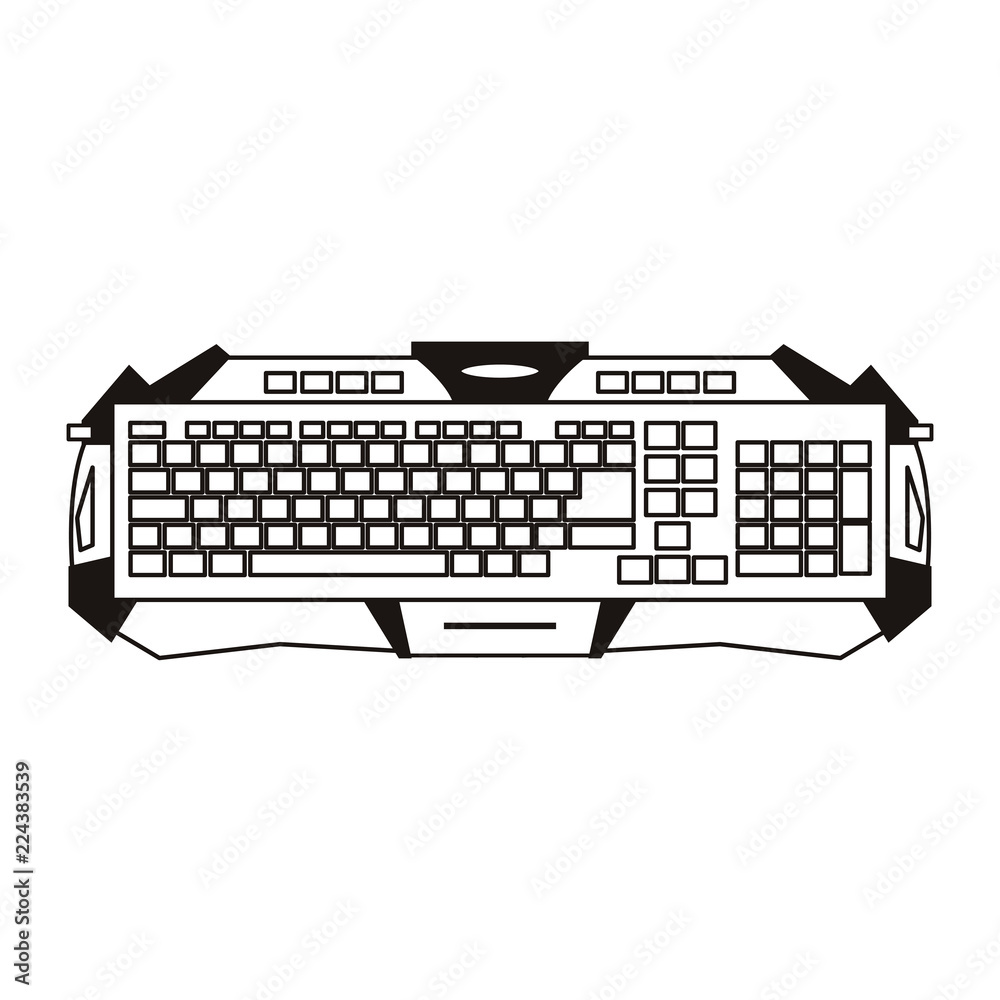 computer parts png - Drawing Keyboard Simple - Drawing Of Computer Keyboard  | #4077065 - Vippng