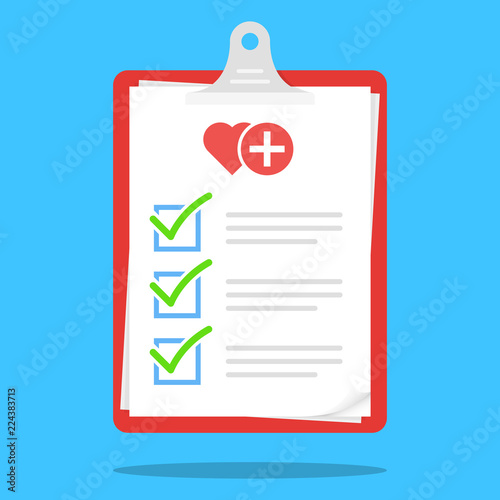 Medical Check List Clipboard Illustration Vector Icon photo