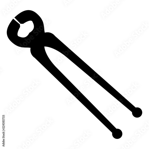 pliers nippers silhouette isolated on white background vector illustration