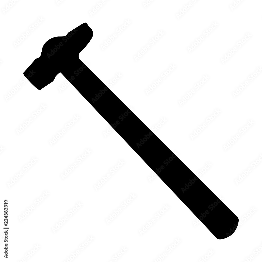 hammer silhouette isolated on white background vector illustration hammer silhouette isolated on white background vector illustration