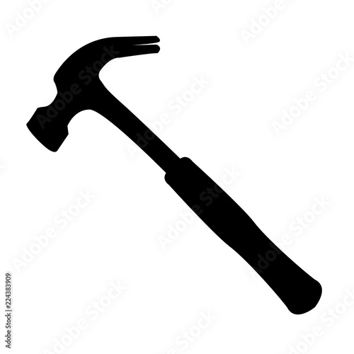 hammer silhouette isolated on white background vector illustration