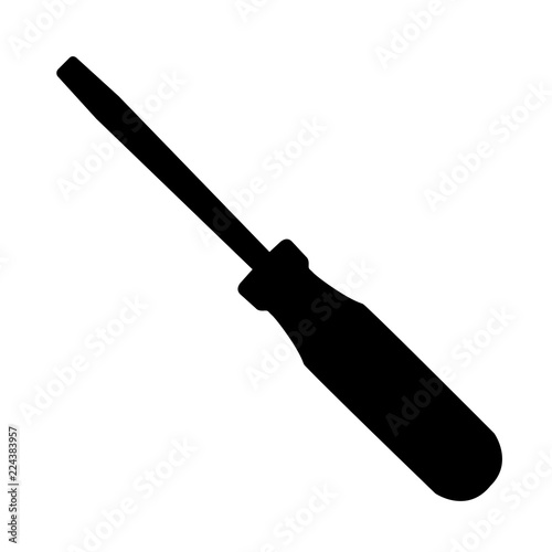 screwdriver silhouette isolated on white background vector illustration