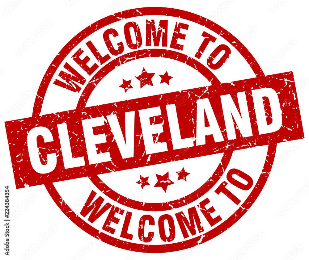 welcome to Cleveland red stamp welcome to Cleveland red stamp