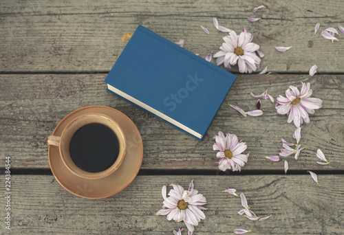 book of coffee and flowers