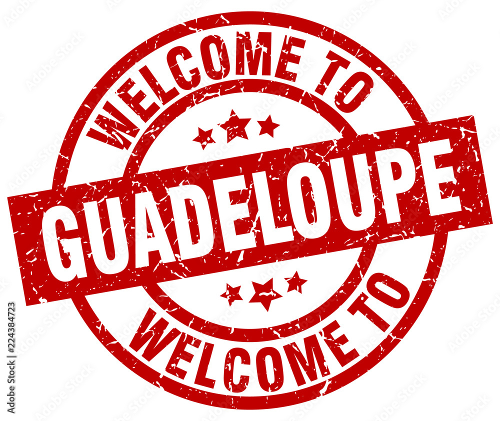 welcome to Guadeloupe red stamp welcome to Guadeloupe red stamp