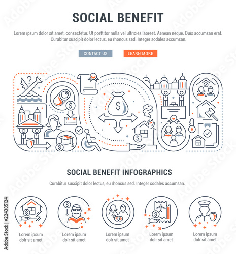 Line Banner of the Social Benefit.