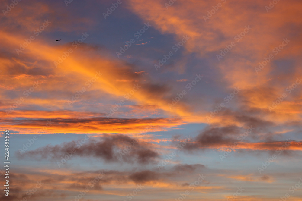Fototapeta premium Beautiful autumn dawn before sunrise