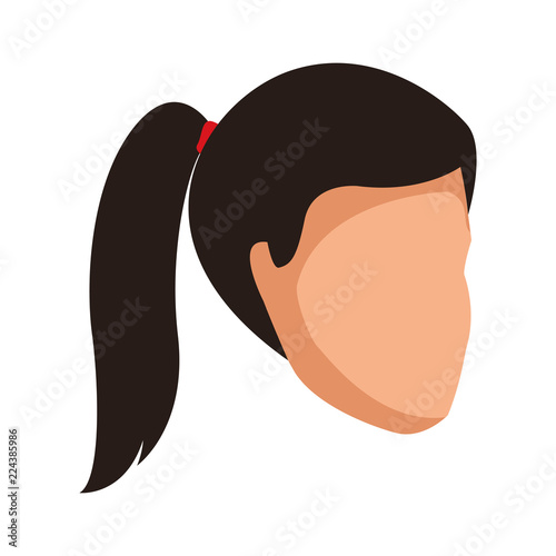 Woman faceless head