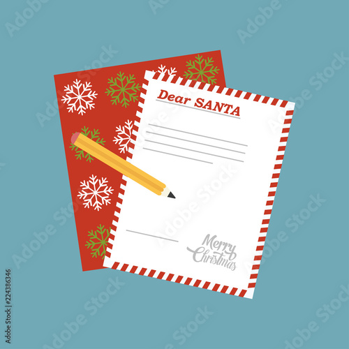 Vintage Christmas letter to Santa Claus wish list postcard