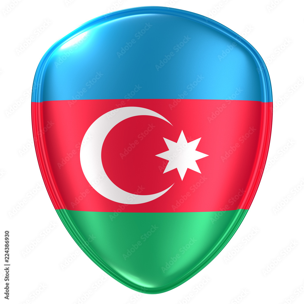 3d rendering of an Azerbaijan flag icon. 3d rendering of an Azerbaijan flag icon.