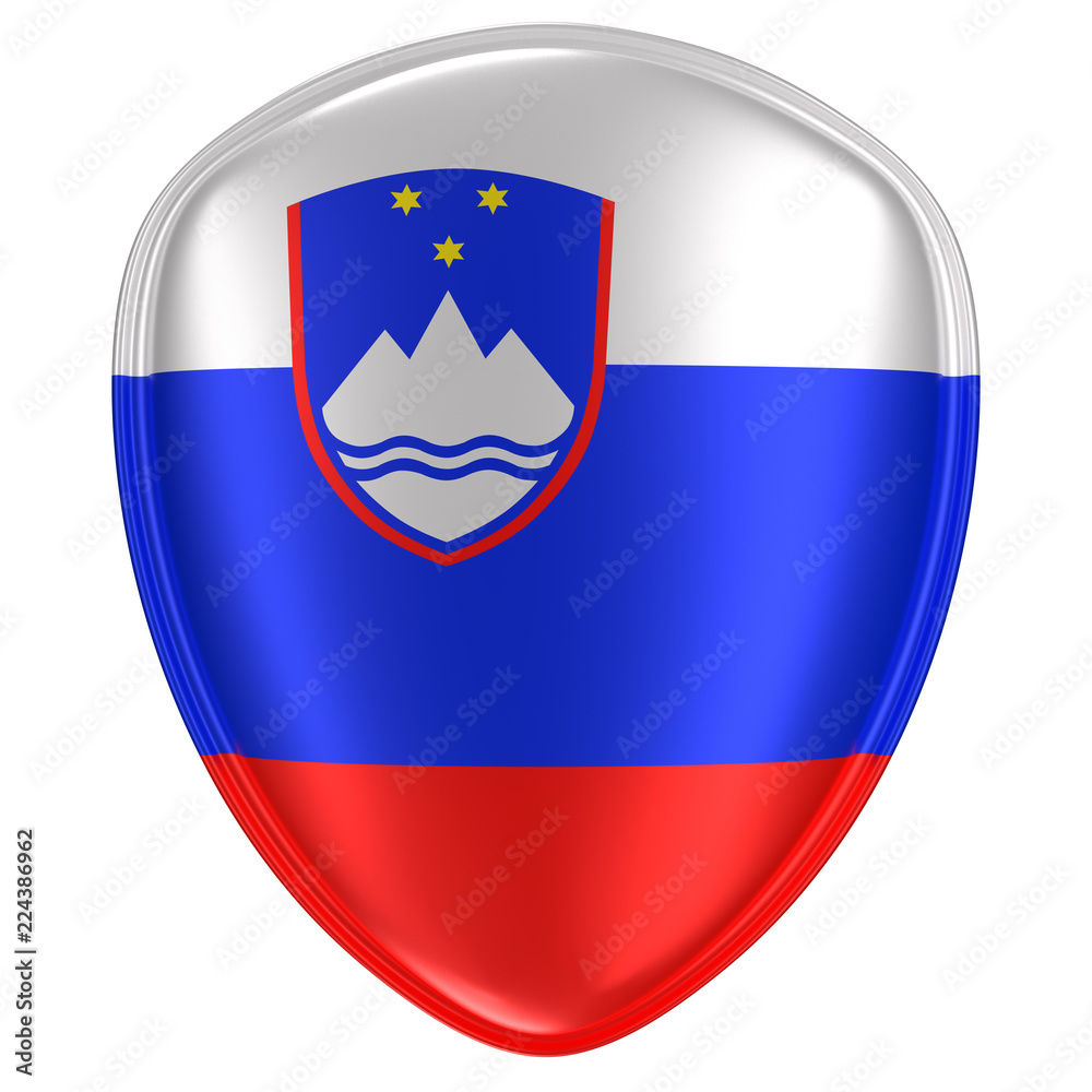 3d rendering of a Slovenia flag icon. 3d rendering of a Slovenia flag icon.