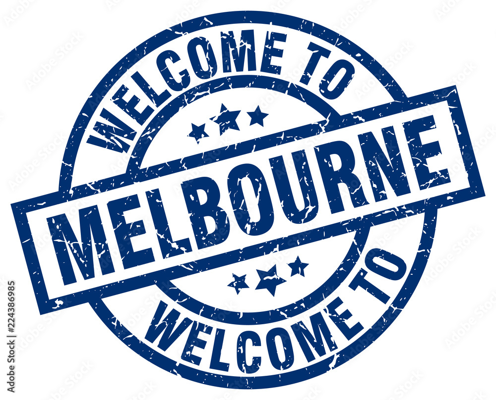 welcome to Melbourne blue stamp welcome to Melbourne blue stamp