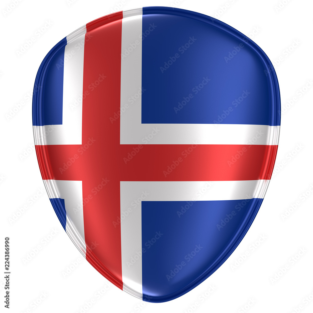 3d rendering of an Iceland flag icon. 3d rendering of an Iceland flag icon.