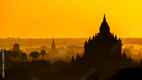 temples of bagan at sunrise myanmar