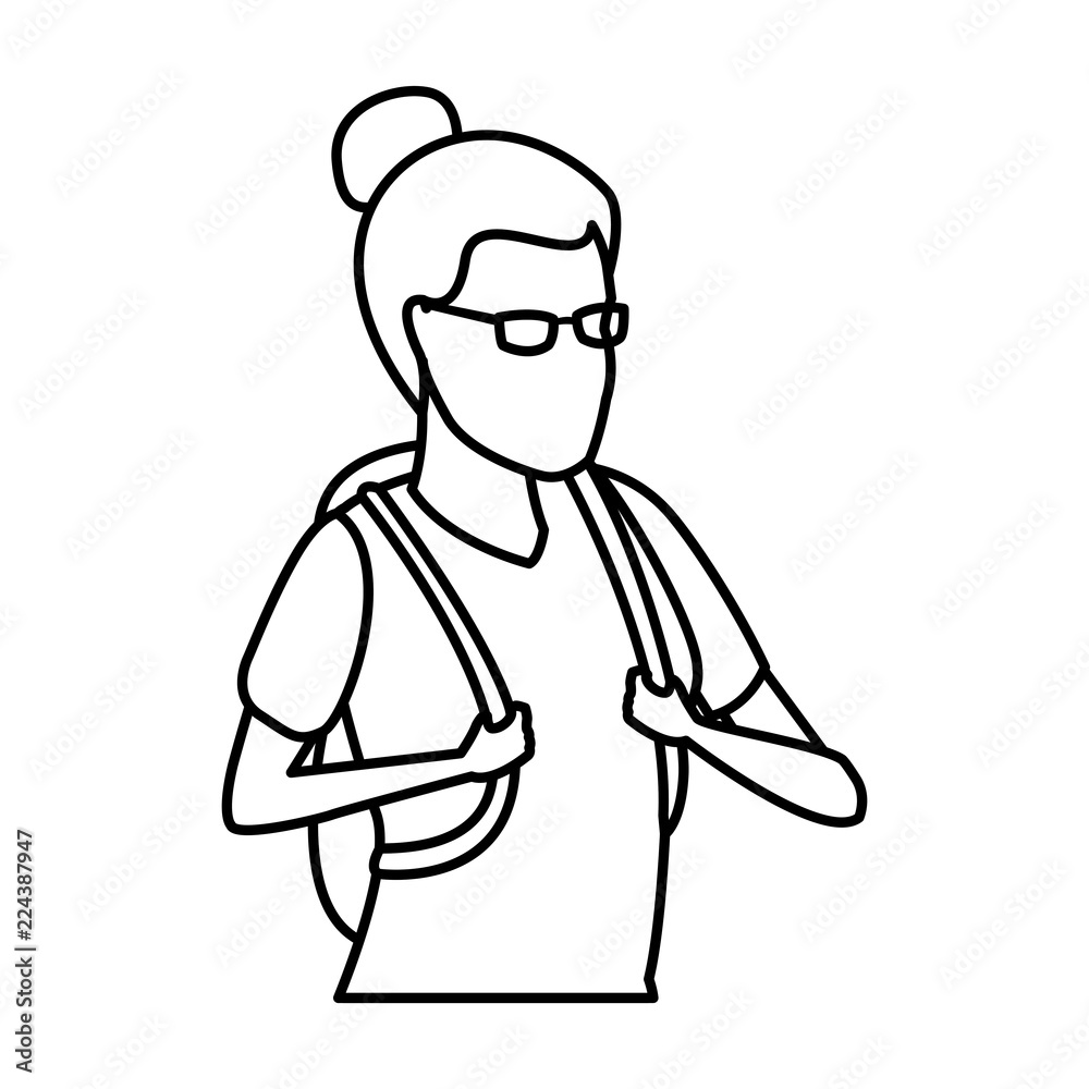 Woman with backpack avatar