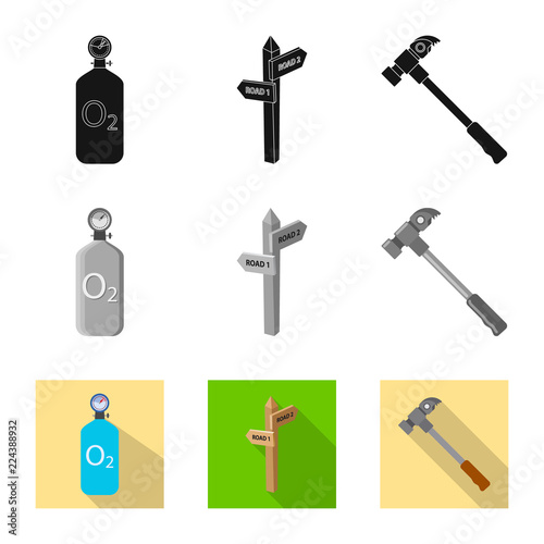 Vector design of mountaineering and peak symbol. Set of mountaineering and camp vector icon for stock.