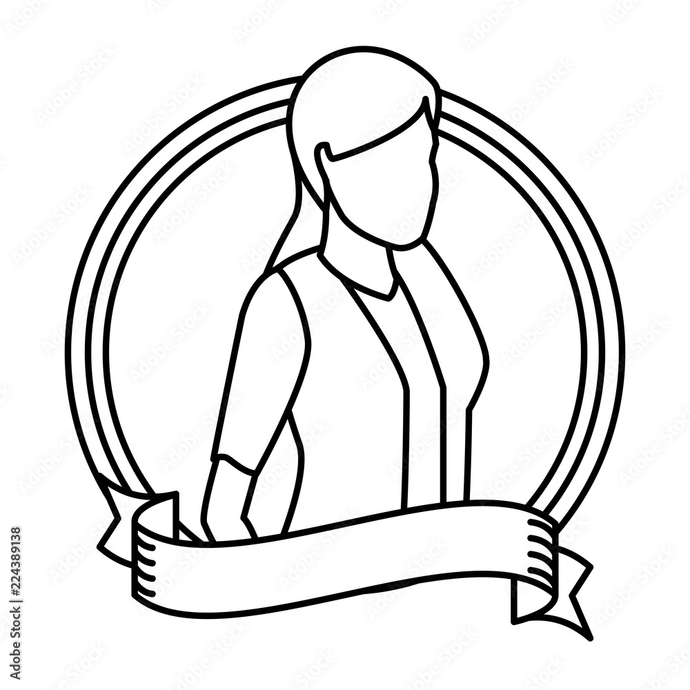 Exectuive businesswoman avatar round icon