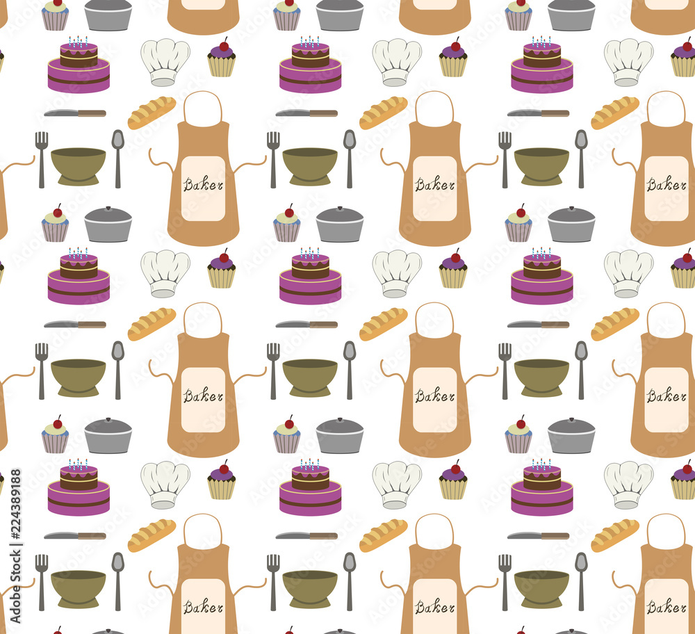 Kitchen Tools For Restaurant .Kitchen icon set . Kitchen hand drawn utensils pattern. isolated on a white background.