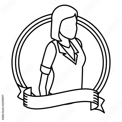 Exectuive businesswoman avatar round icon photo