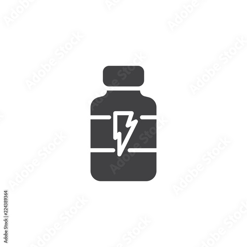 Whey protein jar vector icon. filled flat sign for mobile concept and web design. sport nutrition container simple solid icon. Symbol, logo illustration. Pixel perfect vector graphics
