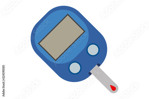 Medidor de azúcar en sangre para la diabetes. 