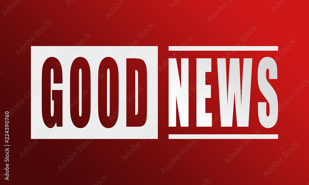 Good News - neat white text written on red background Good News - neat white text written on red background