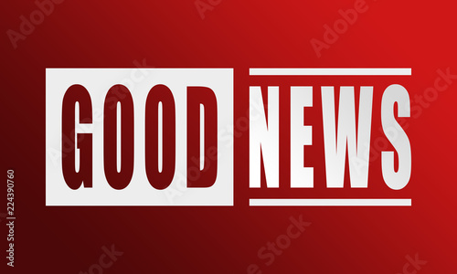 Good News - neat white text written on red background