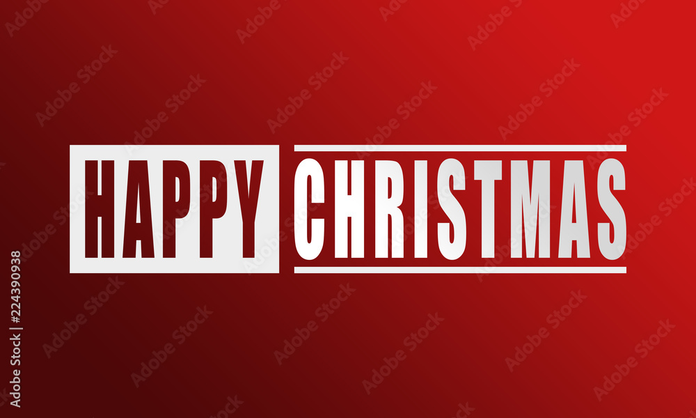 Happy Christmas - neat white text written on red background Happy Christmas - neat white text written on red background