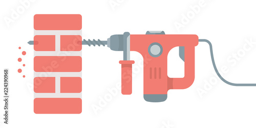 Vector illustration of the Rotary Hammer photo
