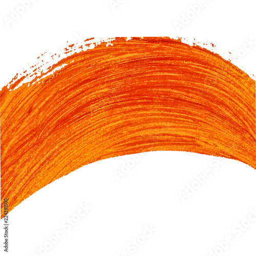 Orange painted arc. Vector element for different design