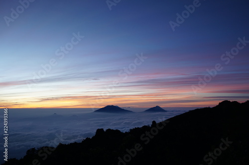 sunset on the mountain