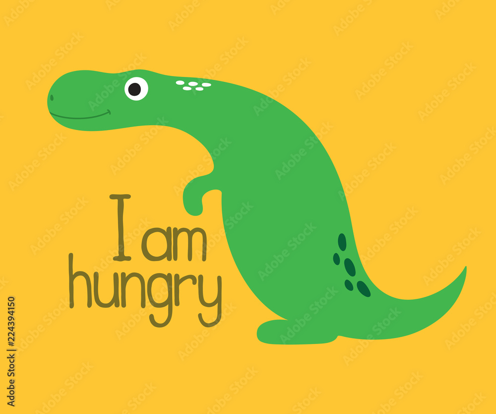 Obraz premium Card with cute dino