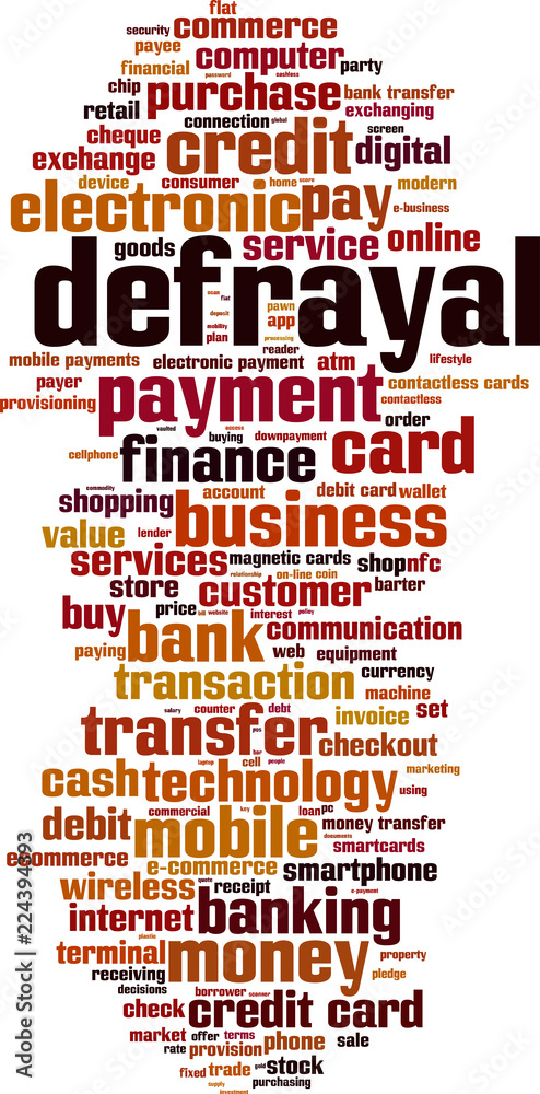Obraz premium Defrayal word cloud